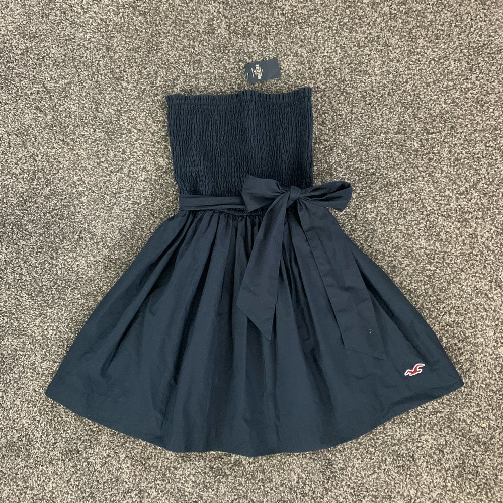NWT Hollister Navy Blue Strapless Dress